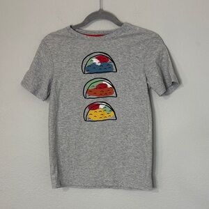 Tea Collection Gray T-Shirt with Colorful Taco Graphic